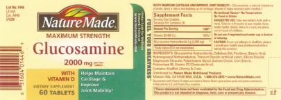 Label for Maximum Strength Glucosamine With Vitamin D