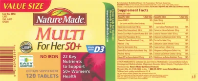Label for Multi For Her 50+ No Iron