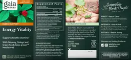 Label for Energy Vitality