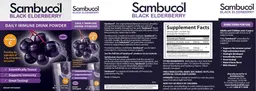 Label for Black Elderberry Daily Immune Drink Powder Natural Berry Flavor