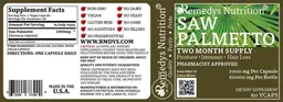 Label for Saw Palmetto 1000 mg
