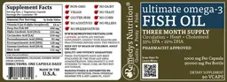 Label for Ultimate Omega-3 Fish Oil