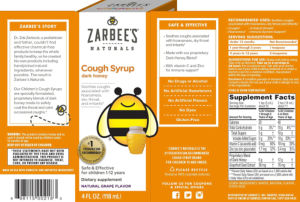 Cough Syrup Dark Honey Natural Grape Fla