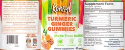 Label for Turmeric Ginger Gummies
