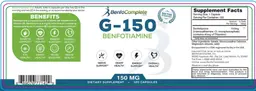Label for G-150 Benfotiamine 150 mg