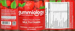 Label for Multivitamin Raspberry Naturally Flavored