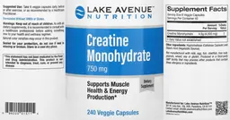 Label for Creatine Monohydrate 750 mg