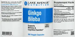 Label for Ginkgo Biloba