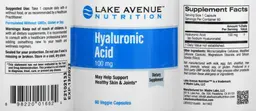 Label for Hyaluronic Acid 100 mg
