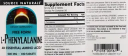 Label for L-Phenylalanine 500 mg