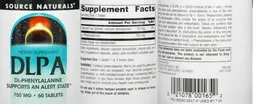 Label for DLPA 750 mg