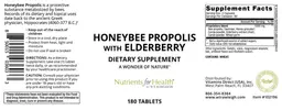 Label for Honeybee Propolis with Elderberry