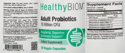 Label for Adult Probiotics 15 Billion CFU