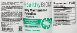 Label for Daily Maintenance Probiotics 5 Billion CFU