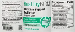 Label for Feminine Support Probiotics 25 Billion CFU