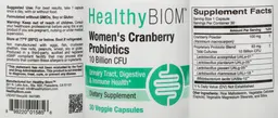 Label for Women's Cranberry Probiotics 10 Billion CFU
