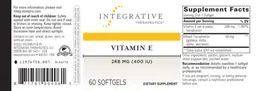 Label for Vitamin E 268 mg (400 IU)