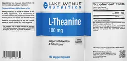 Label for L-Theanine 100 mg