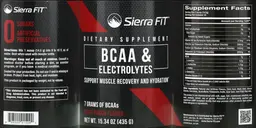 Label for BCAA & Electrolytes Fruit Punch Flavor