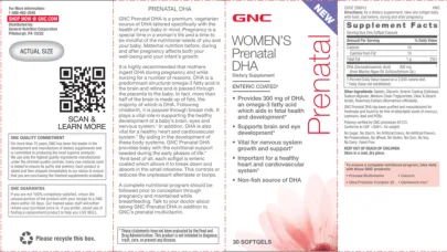 Label for Prenatal DHA