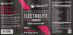 Label for Electrolyte Powder Mixed Berry Flavor