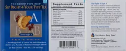 Label for Sip Right 4 Your Type Tea Blood Type A