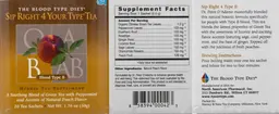 Label for Sip Right 4 Your Type Tea Blood Type B