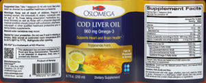 Cod Liver Oil Natural Lemon Flavor