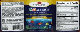Label for Kids Cod Liver Oil Natural Strawberry Flavor