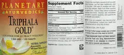 Label for Triphala Gold 1,000 mg