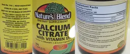 Label for Calcium Citrate with Vitamin D3