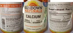Label for Calcium 1200 mg plus Vitamin D3