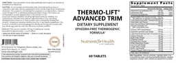Label for Thermo-Lift Advanced Trim