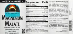 Label for Magnesium Malate