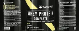 Label for Whey Protein Complete Vanilla