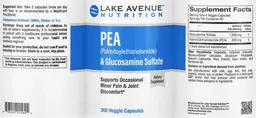 Label for PEA (Palmitoylethanolamide) & Glucosamine Sulfate