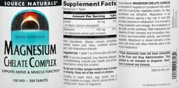 Label for Magnesium Chelate Complex 100 mg