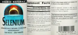 Label for Selenium 100 mcg