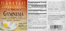 Label for Full Spectrum Gymnema 450 mg