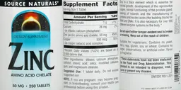 Label for Zinc 50 mg