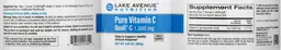 Label for Pure Vitamin C 1,000 mg
