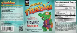 Label for Chewable Vitamin C for Children Orange