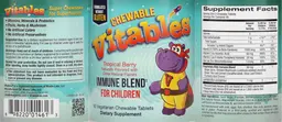 Label for Chewable Immune Blend for Children Tropical Berry