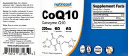 Label for CoQ10 200 mg