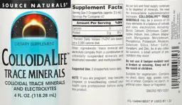 Label for ColloidaLife Trace Minerals
