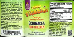 Label for Liquid Echinacea for Children Orange