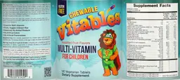 Label for Chewable Multi-Vitamin for Children