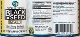 Label for Whole Spectrum Black Seed Gold