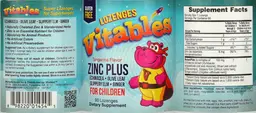 Label for Lozenges Zinc Plus for Children Tangerine Flavor