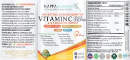 Label for Vitamin C Ginger Curcumin 4 in 1 Advanced Complex